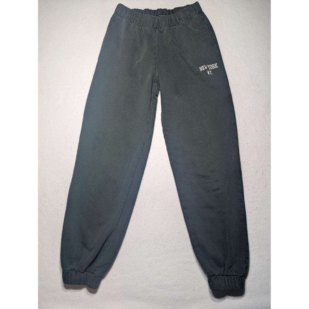 Brandy Melville Green New York NY Jogger Sweatpants Elastic Waist